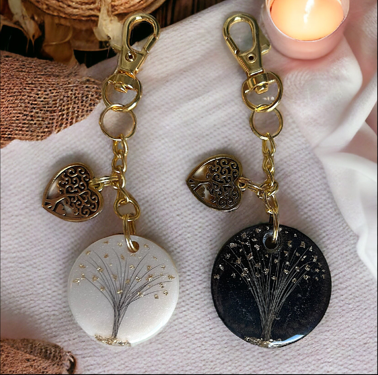 PORTE CLÉ ARBRE DE VIE - POILS D’ANIMAUX