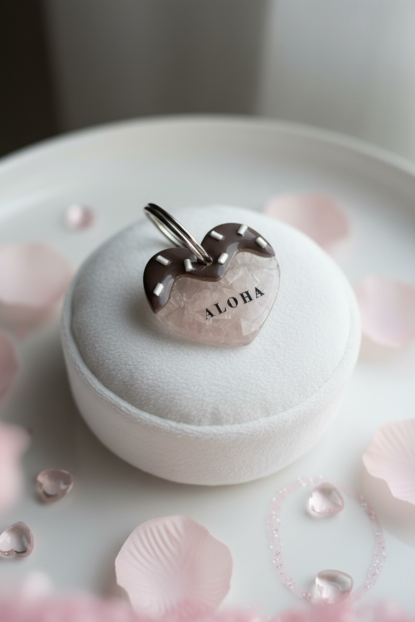 Déclinaison du modèle « Cœur gourmand » - QUARTZ ROSE