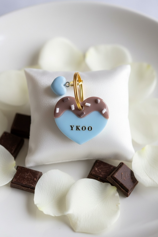 Déclinaison du modèle « Cœur gourmand » - Bleu